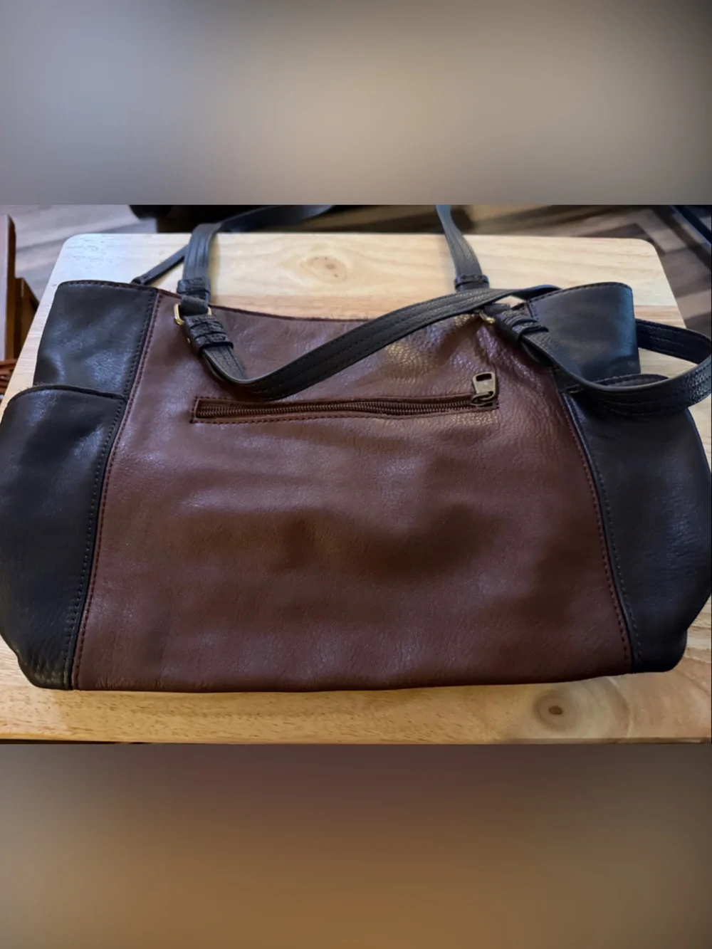 Leather Two-Tone Brown & Black Men’s Shoulder Bag